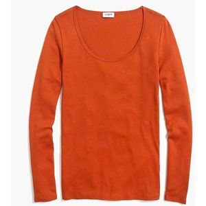 J Crew Women's Long-sleeve fine-rib scoopneck tee size XL Item AG043